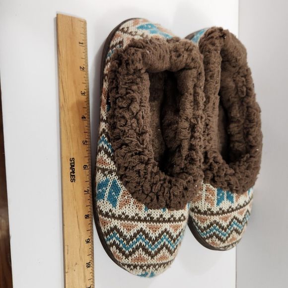 Muk Luks Women’s Size Large 9-10 Brown Fury Lined Slippers Pre-owned - Picture 6 of 7